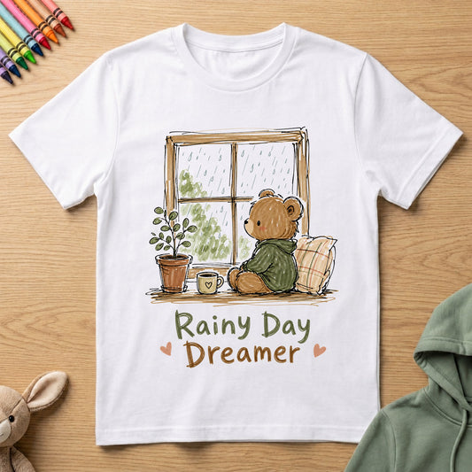 Rainy Day Dreamer - Kids Crew Neck T-Shirt