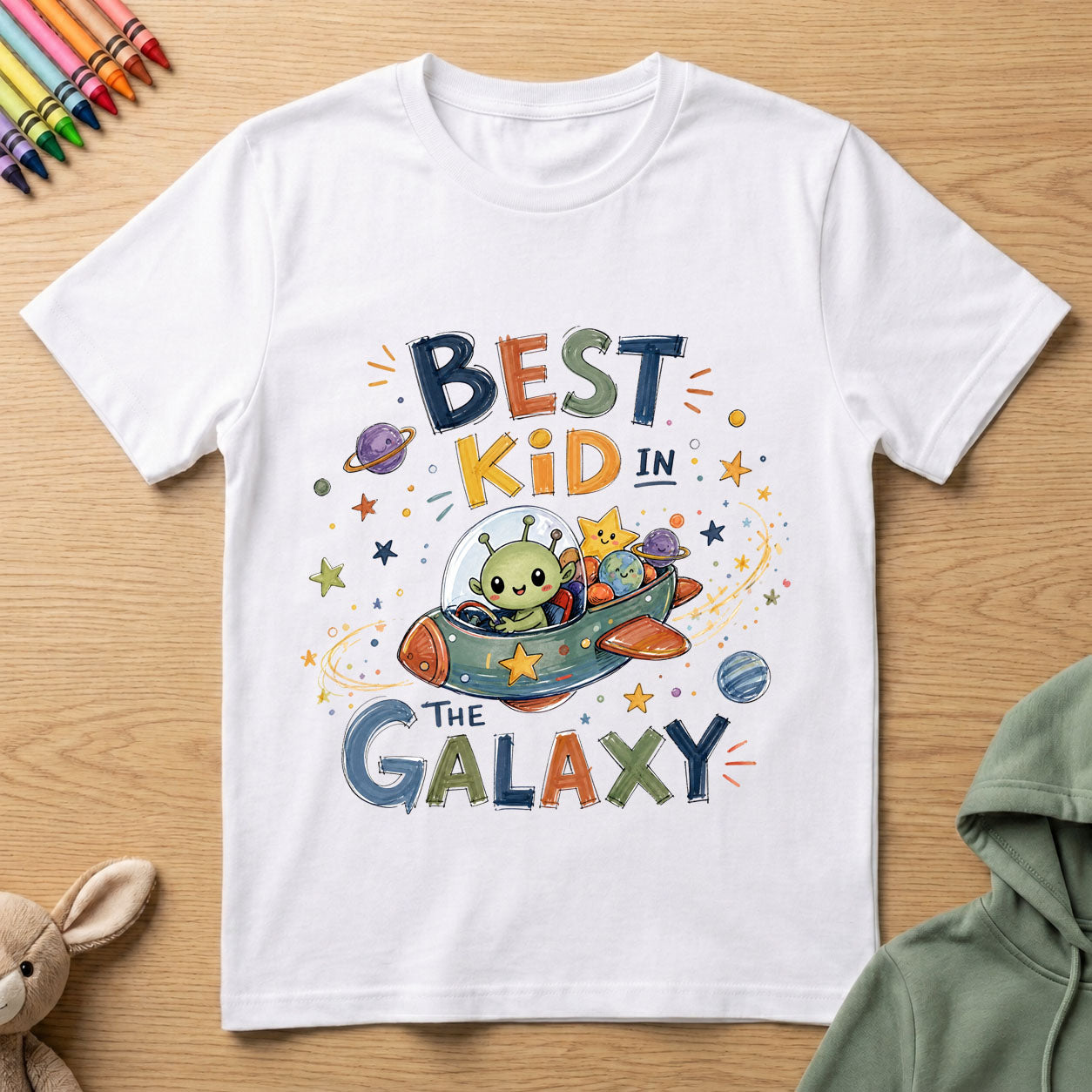 Best Kid in the Galaxy - Kids Crew Neck T-Shirt