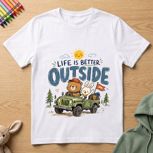 Life is Better Outside - Kids Crew Neck T-Shirt