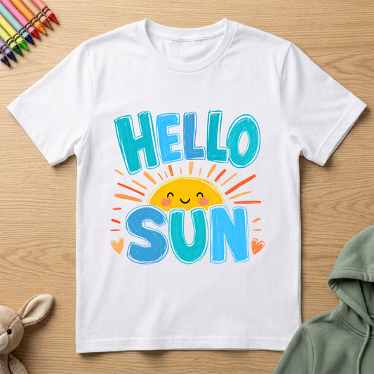 Hello Sun - Kids Crew Neck T-Shirt