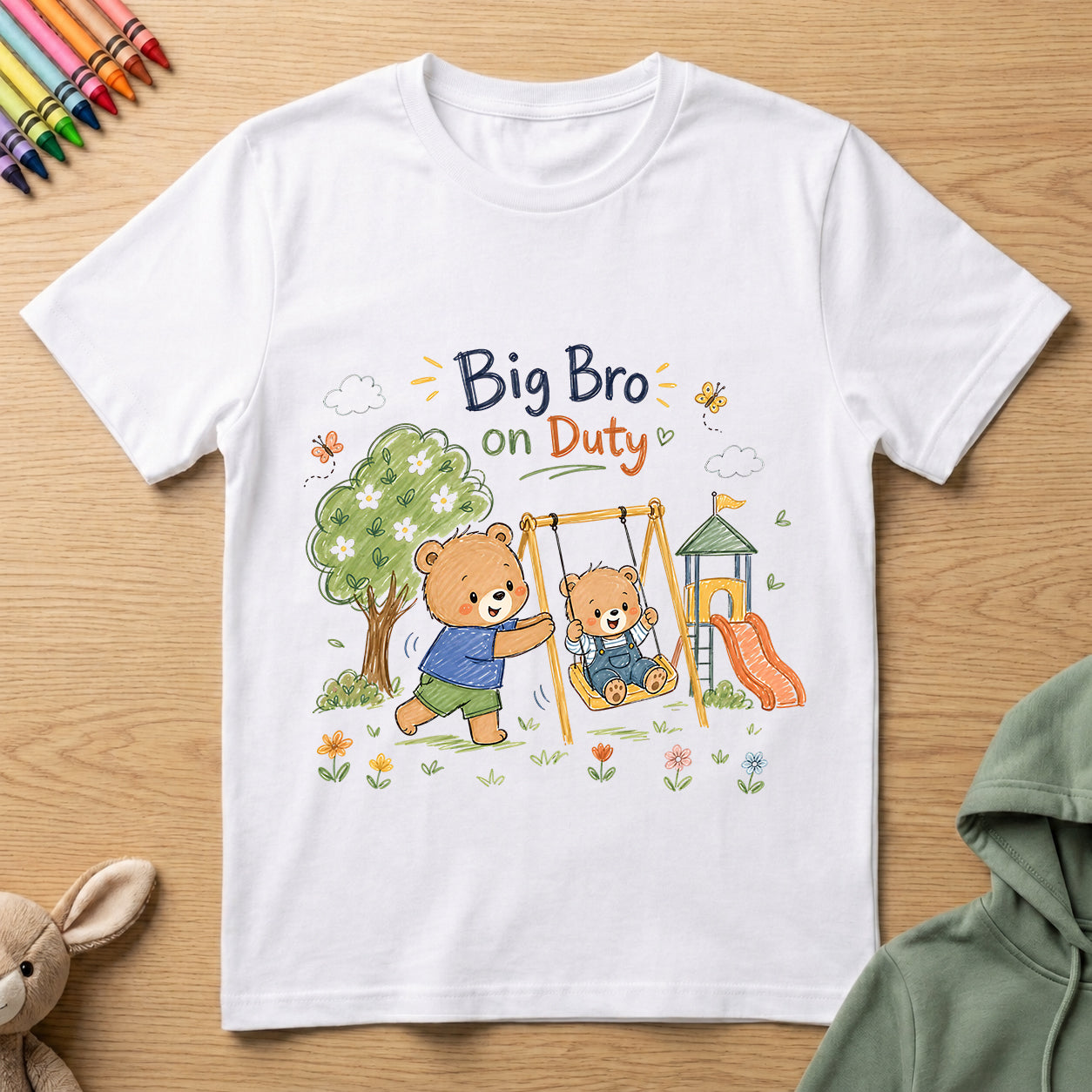Big bro on duty 2 - kids Crew Neck T-Shirt