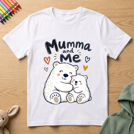 Mumma and Me - Polar Bear - Kids Crew Neck T-Shirt