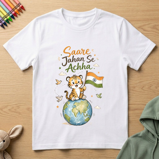 Saare Jaha Se Achha - Kids Crew Neck T-Shirt