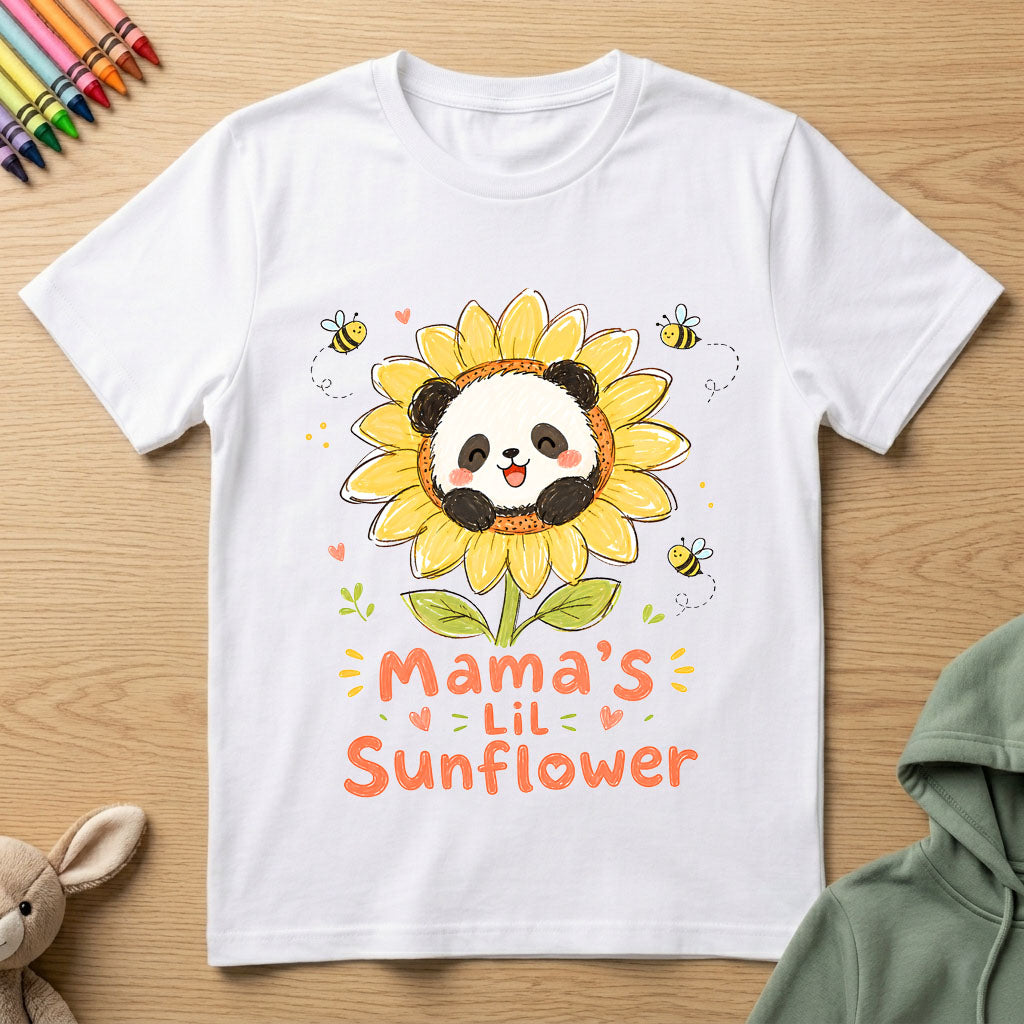 Mama's Lil Sunflower - Kids Crew Neck T-Shirt