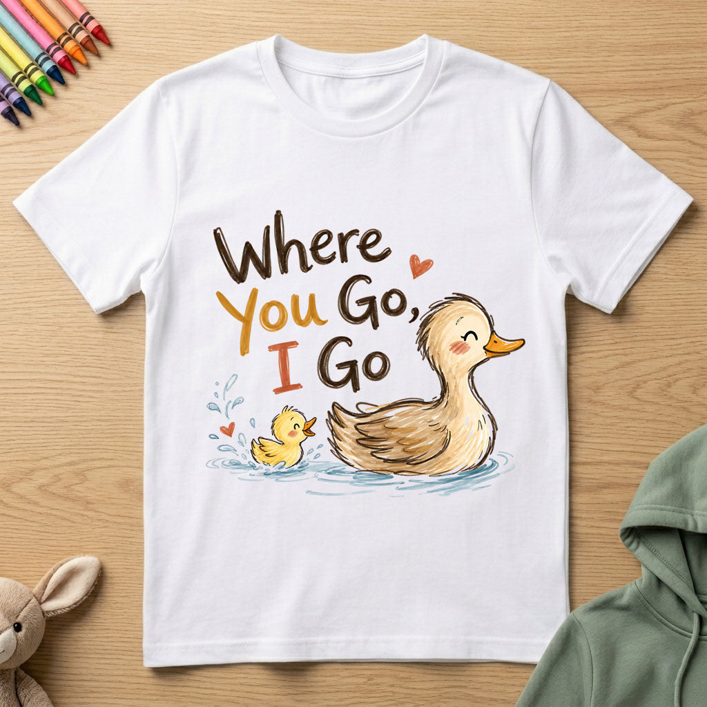 Where you go i go - kids Crew Neck T-Shirt