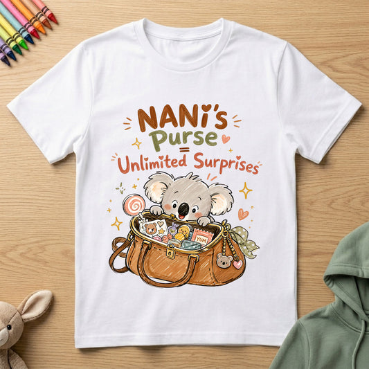 Nani's Purse - Kids Crew Neck T-Shirt