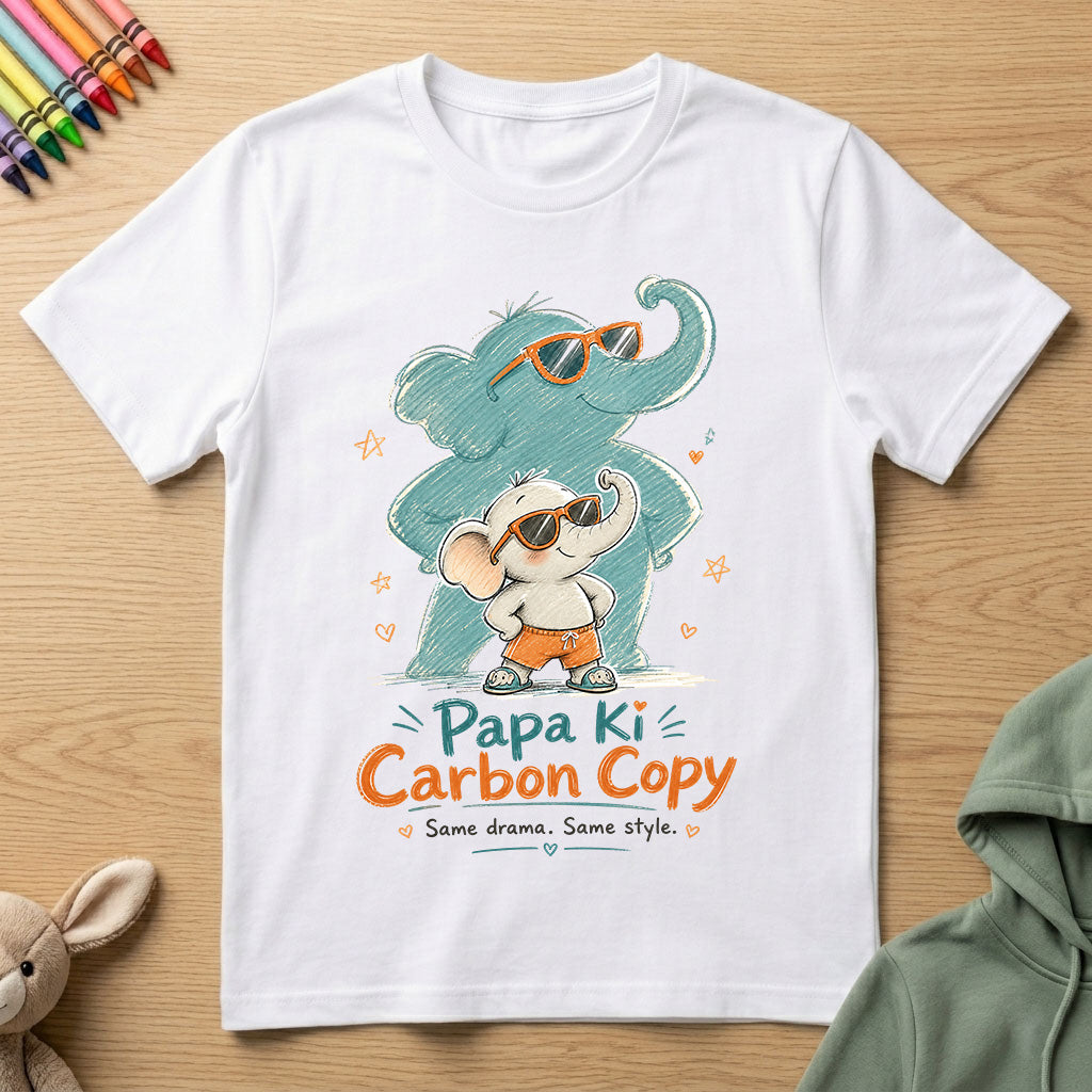 Papa Ki Carbon Copy - Jumbo - Kids Crew Neck T-Shirt