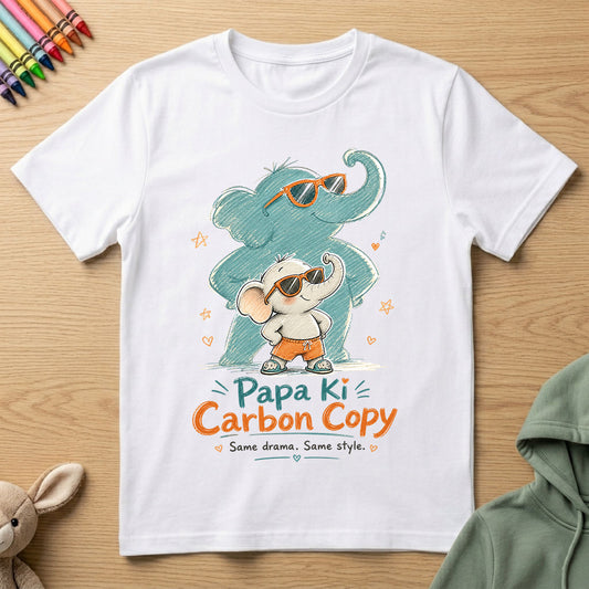 Papa Ki Carbon Copy - Jumbo - Kids Crew Neck T-Shirt