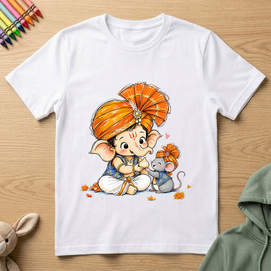 Ganesha Modak Lovers - Kids Crew Neck T-Shirt