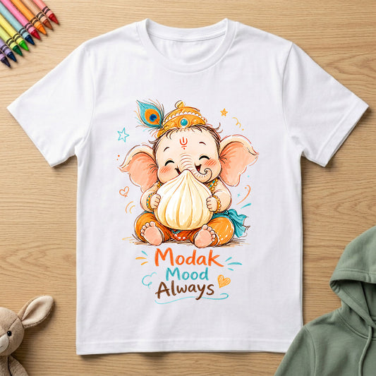 Modak Mood - Kids Crew Neck T-Shirt