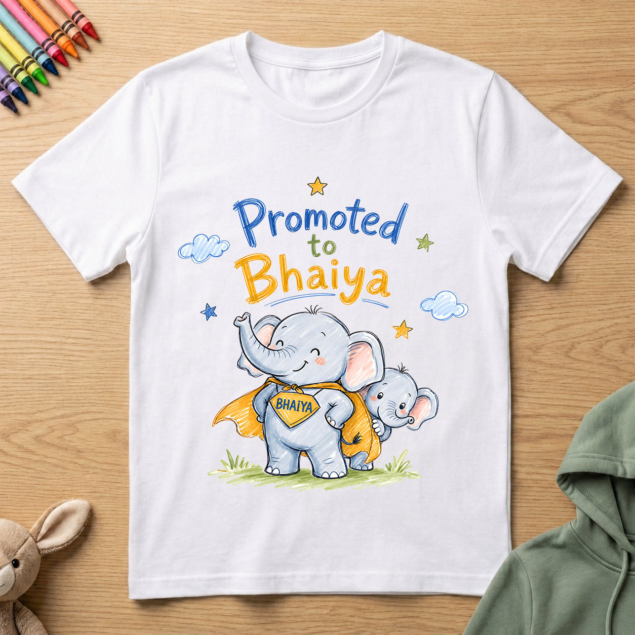 Promoted to Bhaiya - Kids Crew Neck T-Shirt