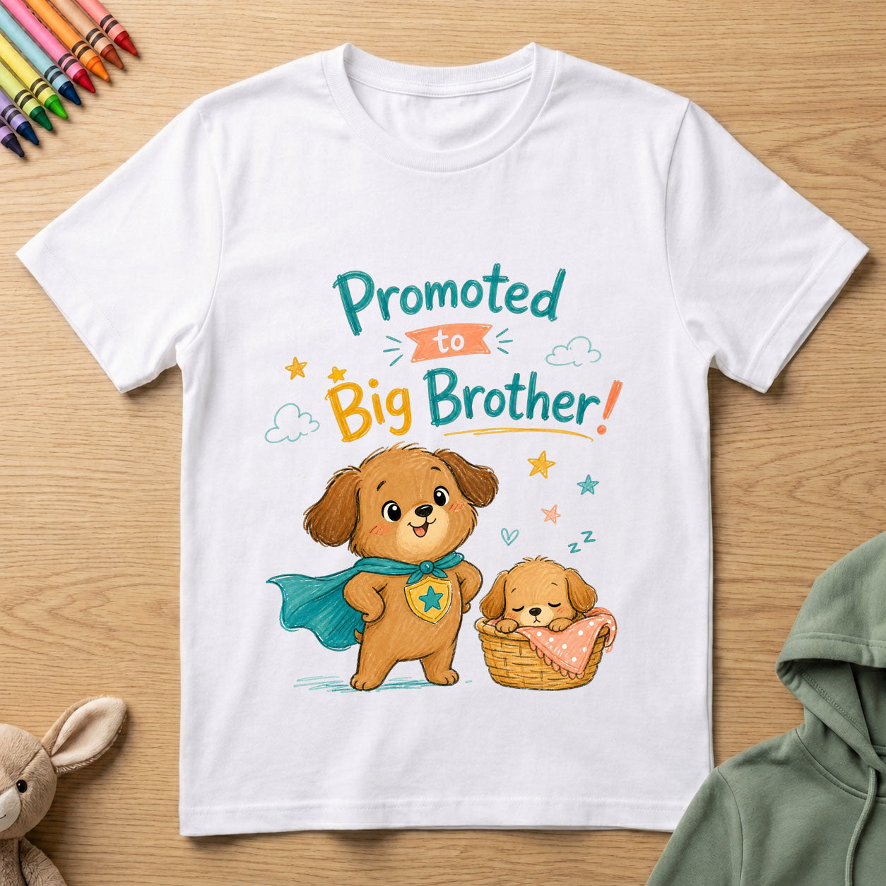 Promoted to Big Brother - Kids Crew Neck T-Shirt