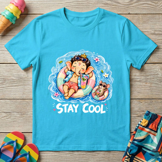 Ganesha Stay Cool - Kids Crew Neck T-Shirt