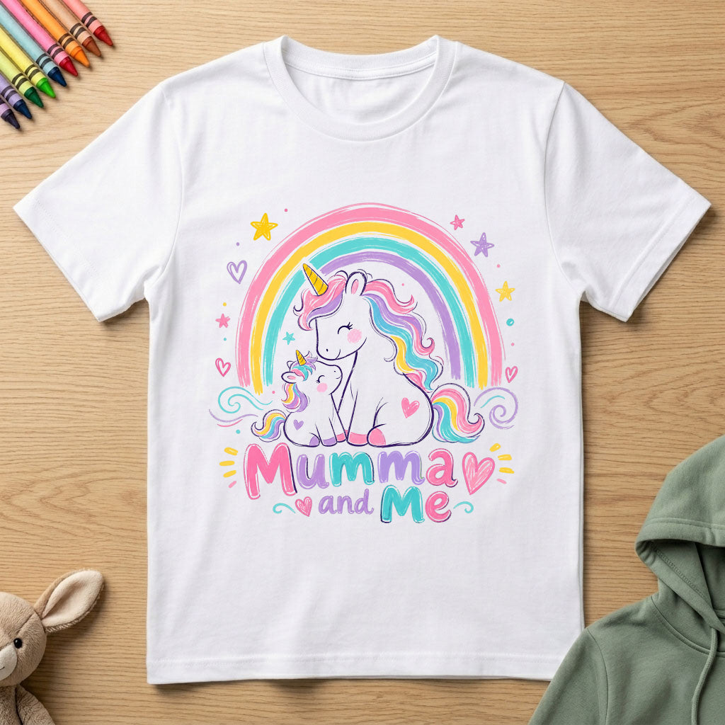 Mumma and Me - Unicorn - Kids Crew Neck T-Shirt