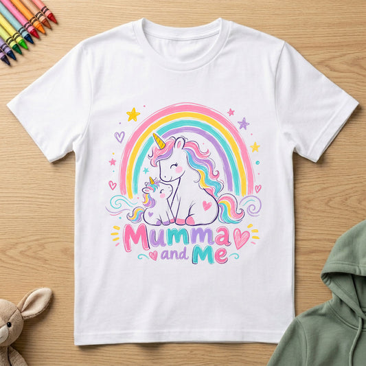 Mumma and Me - Unicorn - Kids Crew Neck T-Shirt