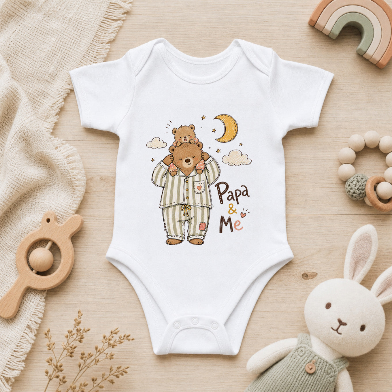 Papa and me - bedtime - Kids Rompers