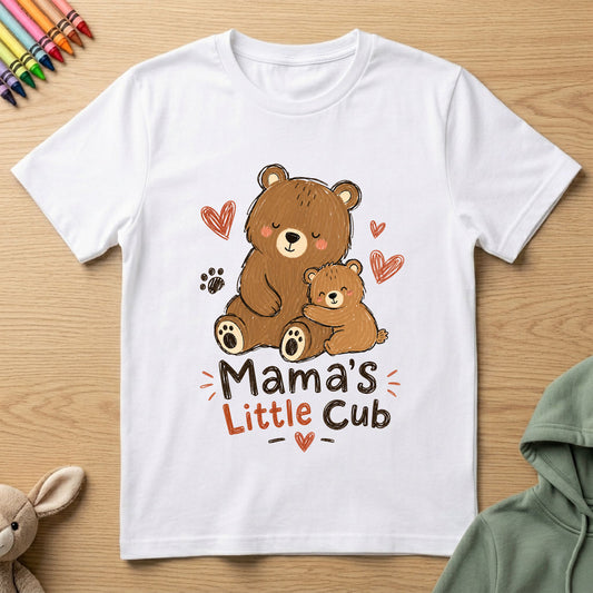 Mama's Little cub - Kids Crew Neck T-Shirt