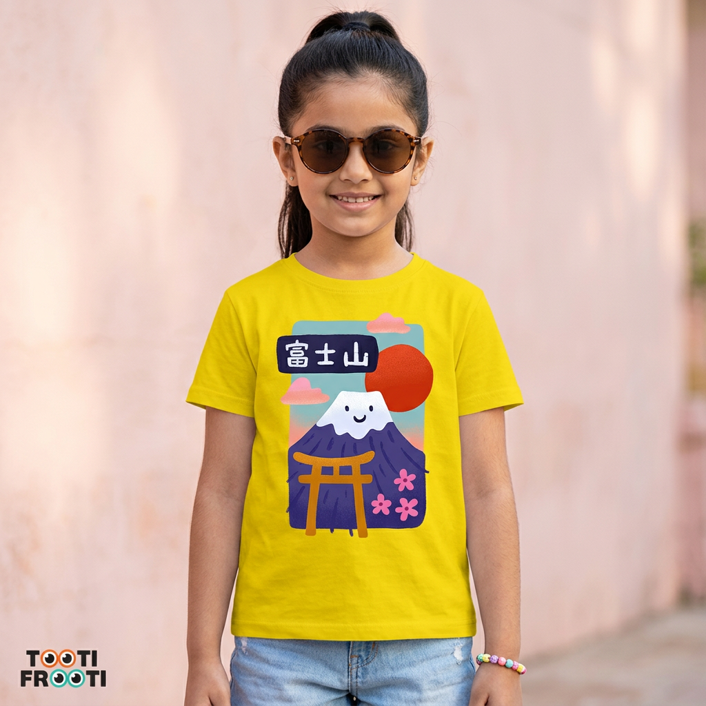 Mount Fuji - Kids Crew Neck T-Shirt