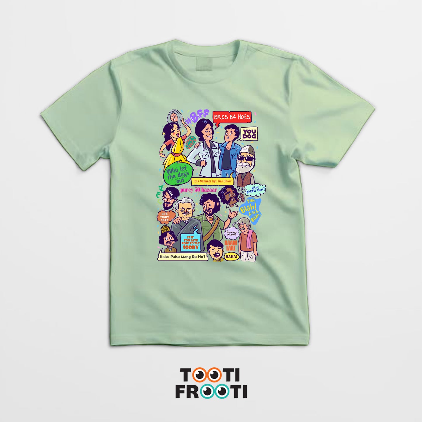 Sholay Doodle Mashup - Unisex Classic Crew T-Shirt