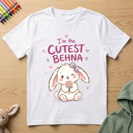 I'm the Cutest Behna - Kids Crew Neck T-Shirt