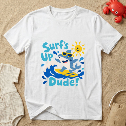 Surfs up Dude - Kids Crew Neck T-Shirt