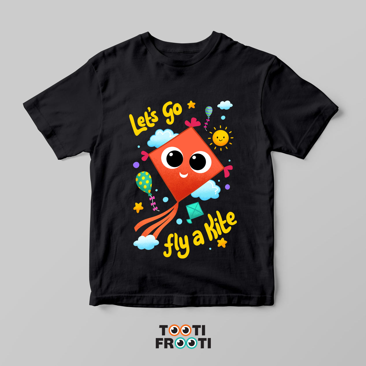 Let's go fly a kite - Kids Crew Neck T-Shirt