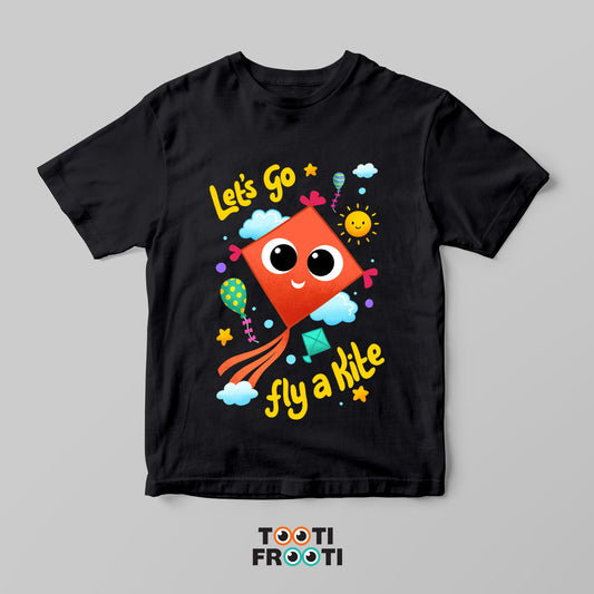 Let's go fly a kite - Kids Crew Neck T-Shirt