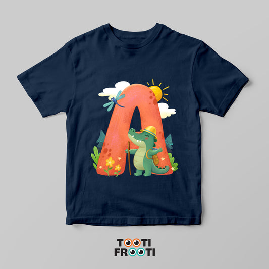 A for Alligator - Kids Crew Neck T-Shirt