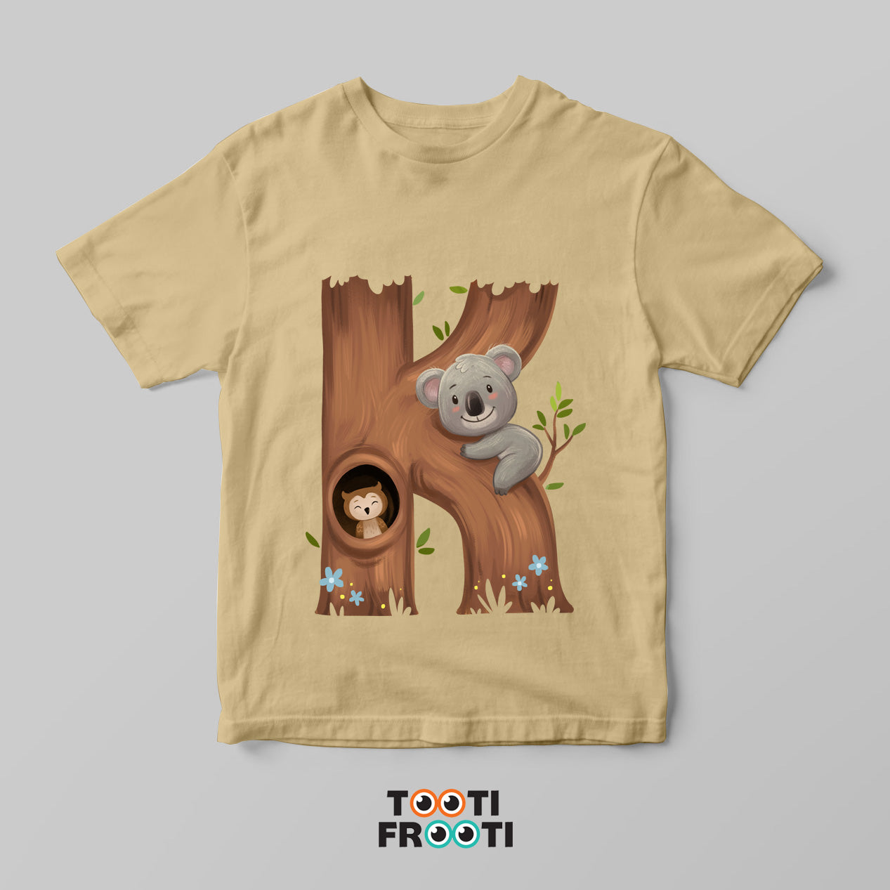 K for Koala - Kids Crew Neck T-Shirt