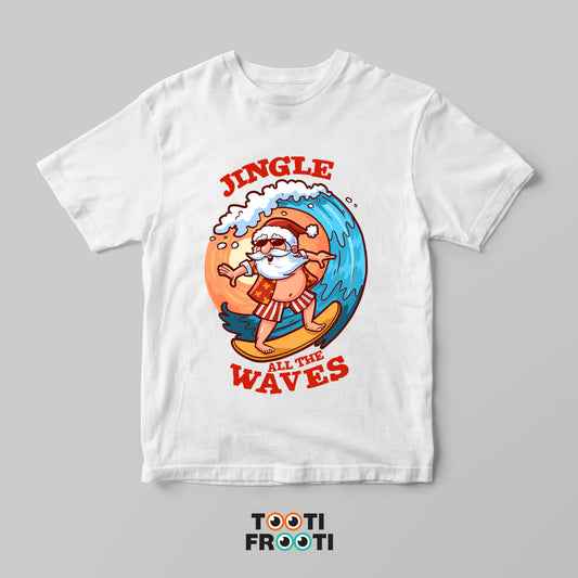 Jingle All the Waves - Kids Crew Neck T-Shirt