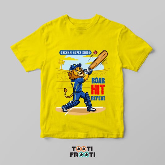 Csk Roar, Hit, Repeat - Kids Crew Neck T-Shirt