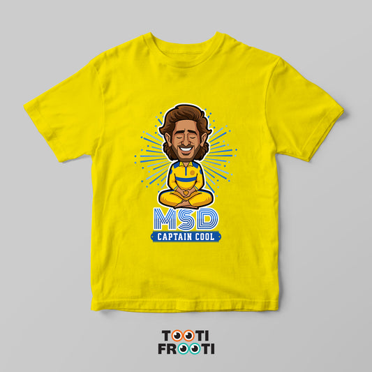 CSK MSD Captain Cool - Crew Neck T-Shirt