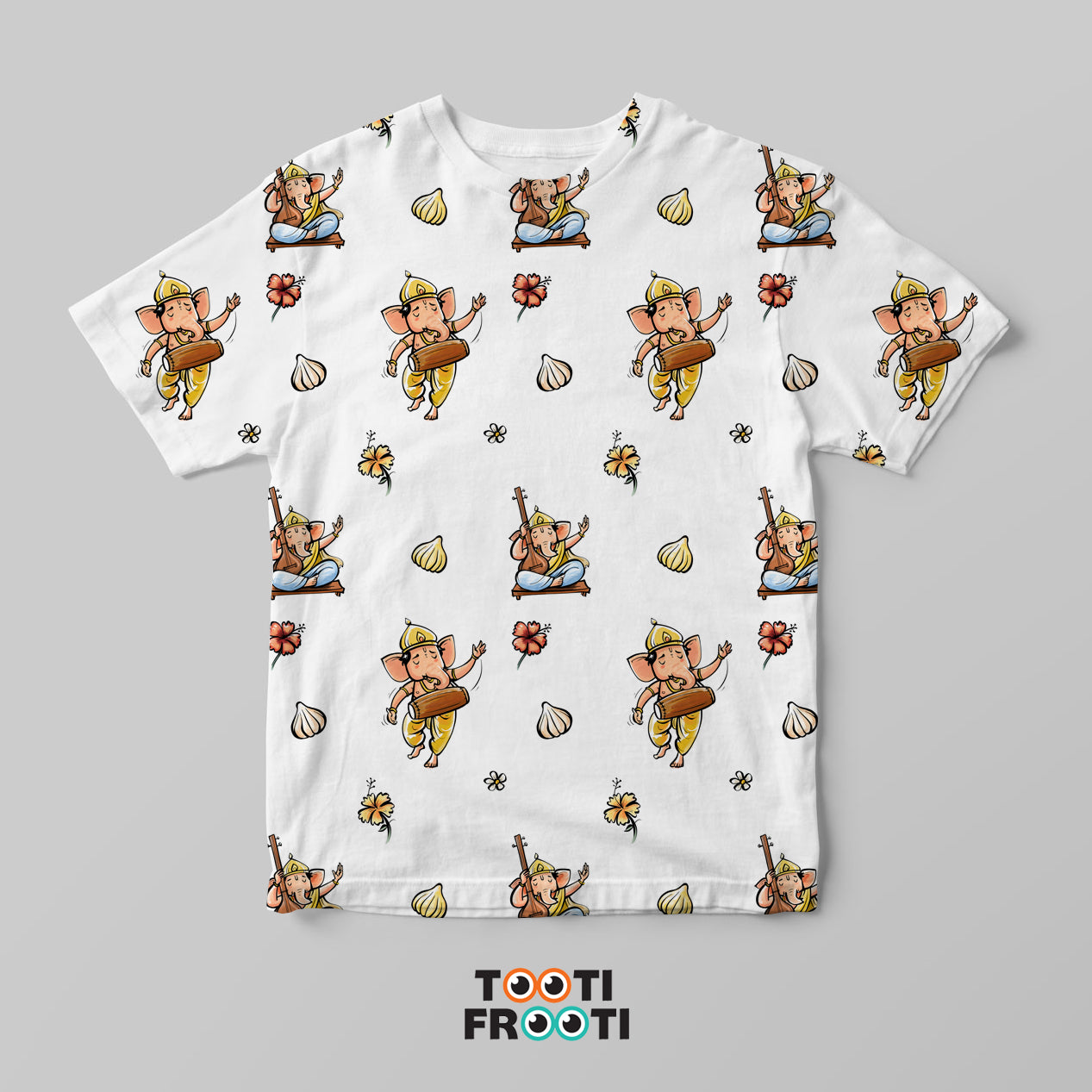 Ganesha Music White - Kids AOP T-Shirt