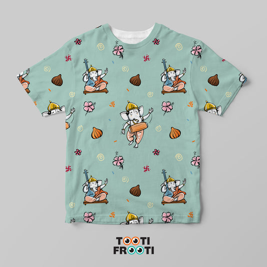 Ganesha music green - Kids AOP T-Shirt