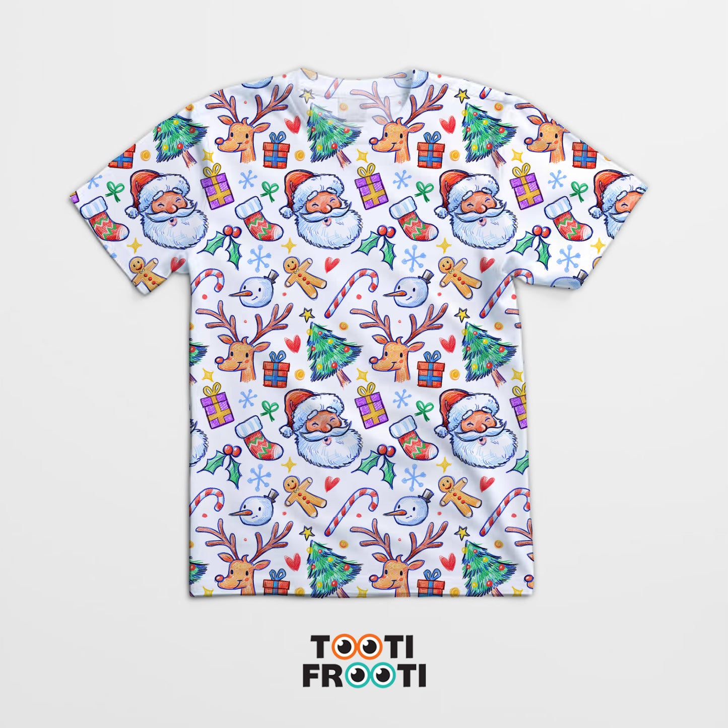 Christmas Doodles - Unisex AOP T-Shirt