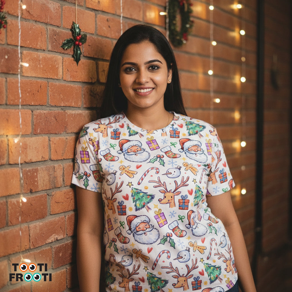 Christmas Doodles - Unisex AOP T-Shirt